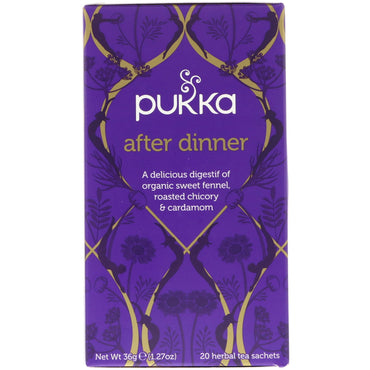 Pukka Herbs, Después de la cena, 20 sobres de té de hierbas, 36 g (1,27 oz)