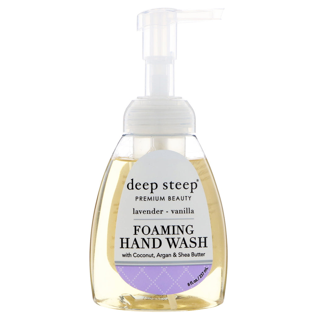 Jabón de manos espumoso Deep Steep, lavanda - vainilla, 8 fl oz (237 ml)