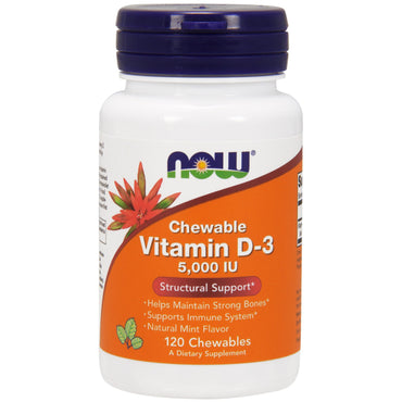 Acum alimente, vitamina d-3, aromă naturală de mentă, 5.000 ui, 120 de masticabile