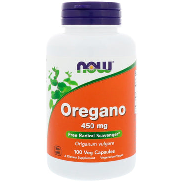 Now Foods, Origan, 450 mg, 100 capsules végétales