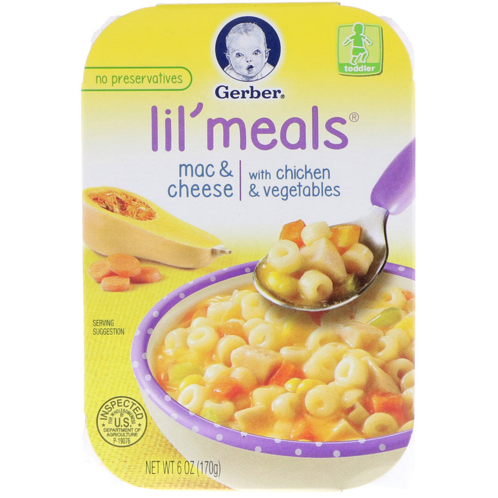 Gerber Lil' Meals Mac & Cheese Z Kurczakiem i Warzywami Dla Niemowląt 6 oz (170 g)