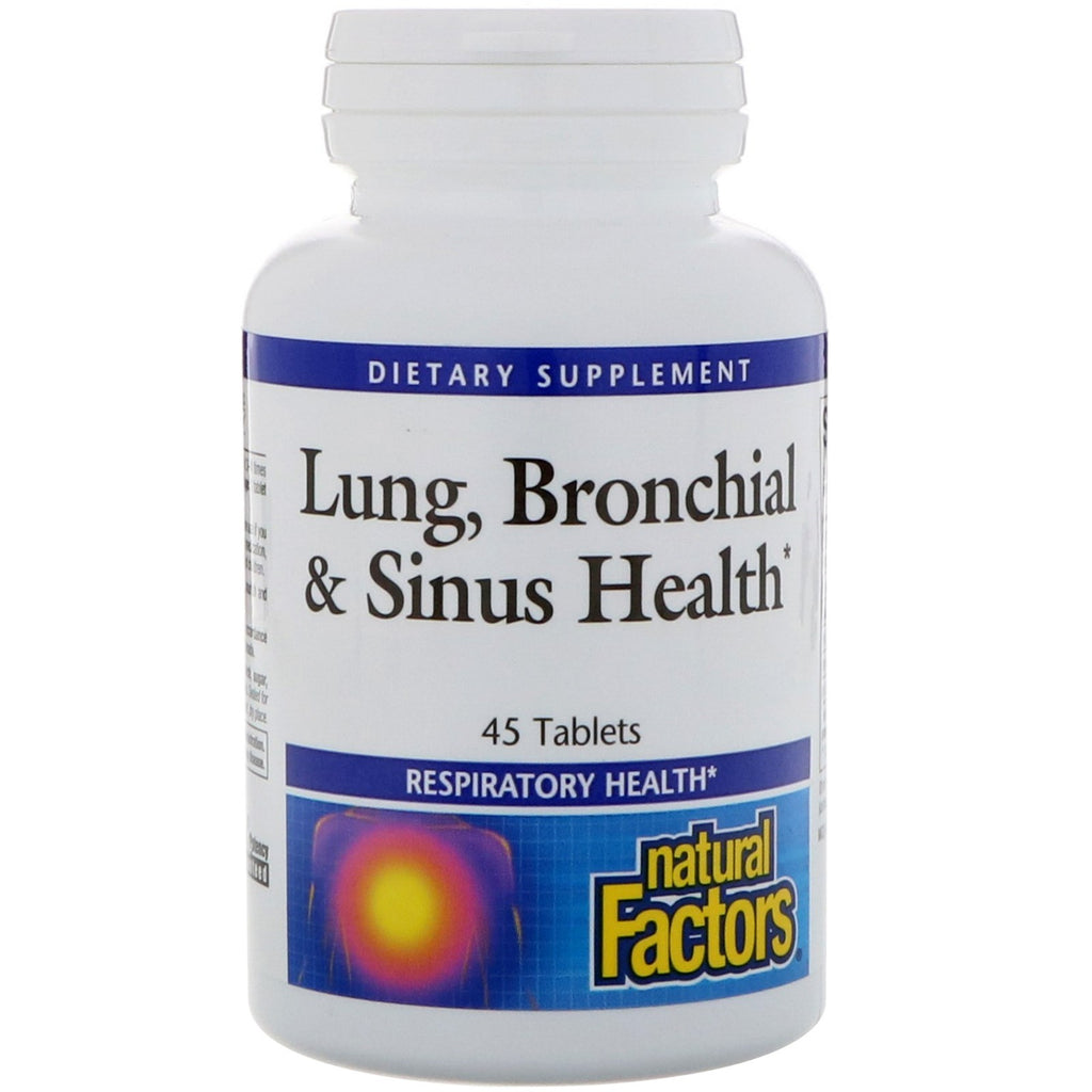 Natuurlijke factoren, long-, bronchiale en sinusgezondheid, 45 tabletten