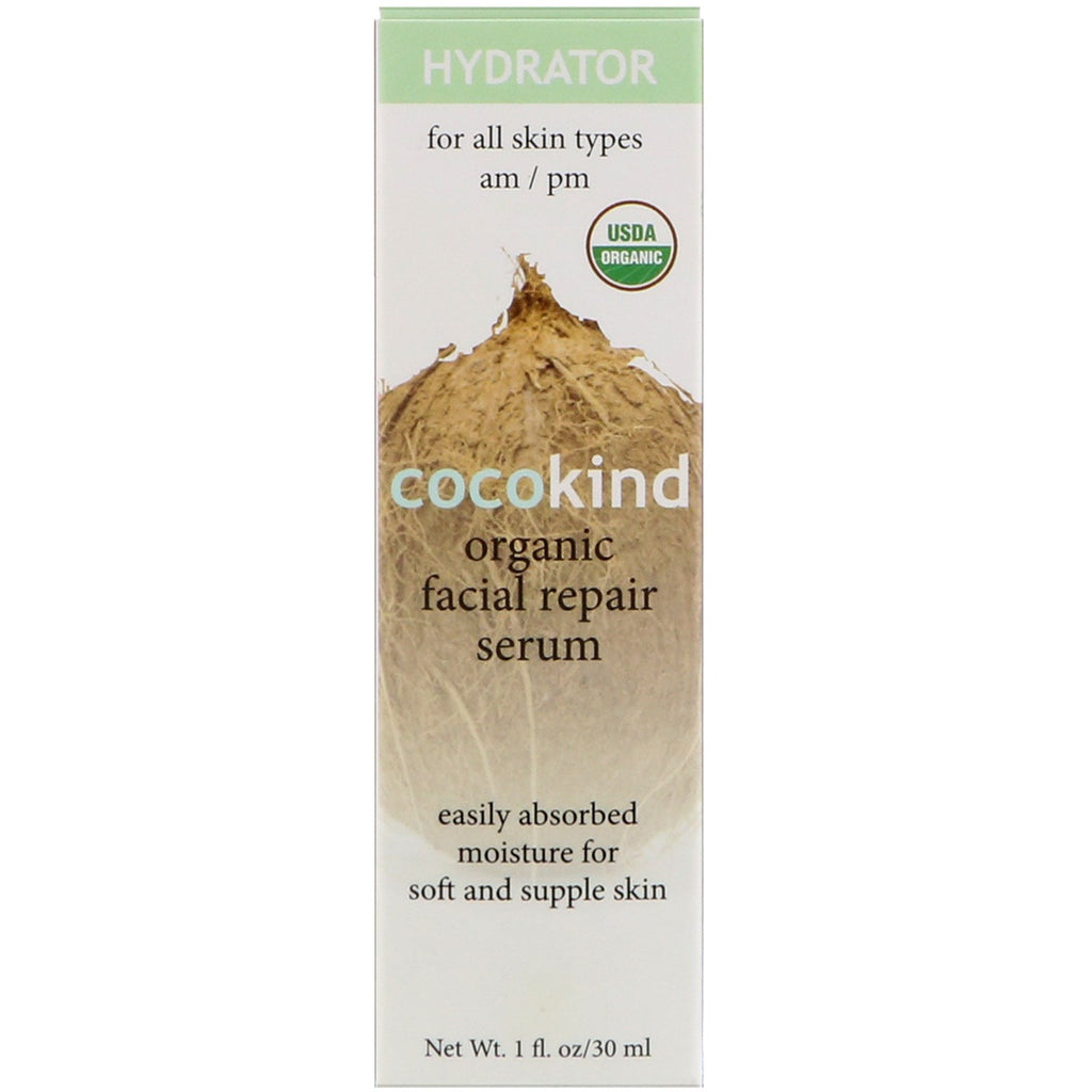 Cocokind, gezichtsherstelserum, voor alle huidtypes, 1 fl oz (30 ml)