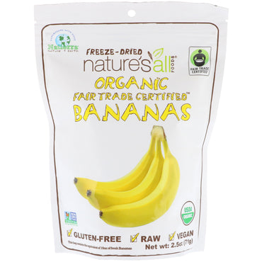 Natierra Nature's All, Bananes lyophilisées certifiées commerce équitable, 2,5 oz (71 g)