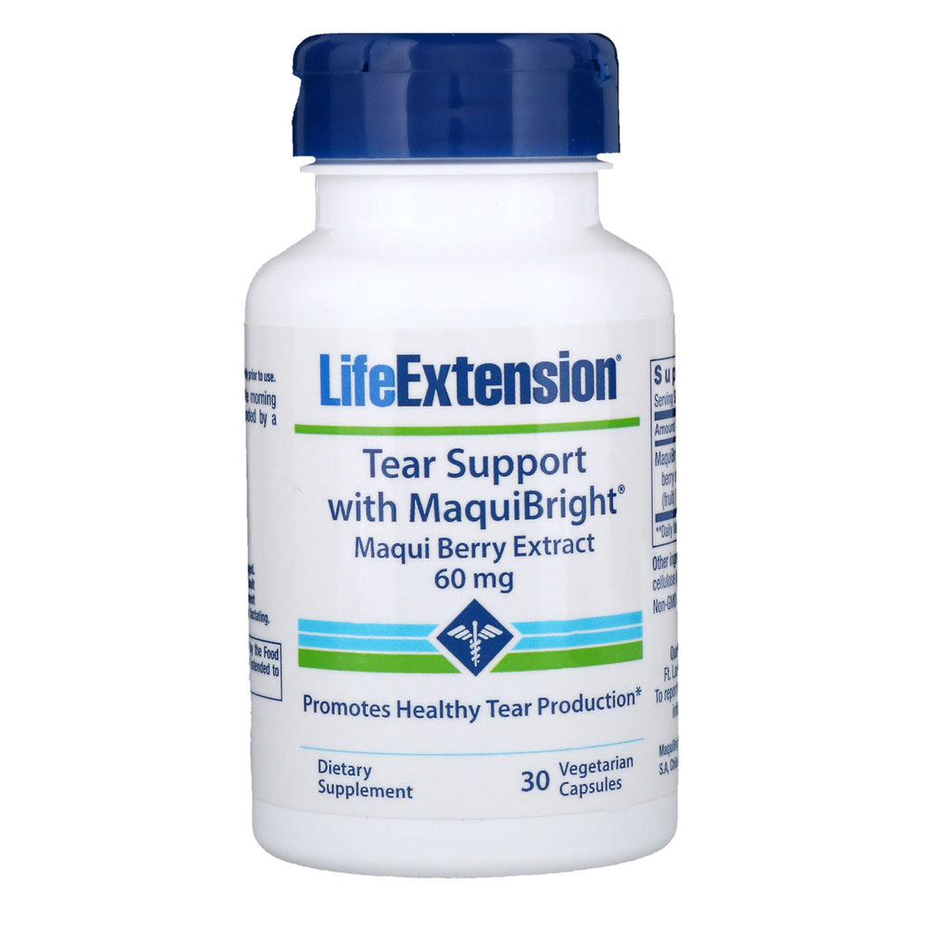 Life Extension, Tear Support, avec MaquiBright, extrait de baie de Maqui, 60 mg, 30 capsules végétariennes