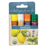 Badger Company, Classic Lip Balm Sticks, Blue Box, 4 Sticks, .15 oz (4.2 g) Each