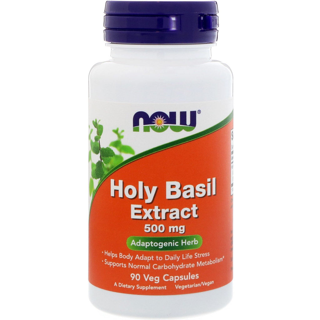 Now Foods, heilig basilicumextract, 500 mg, 90 vegetarische capsules