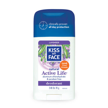 Kiss My Face, natuurlijke deodorant voor actief leven, lavendel, 2,48 oz (70 g)