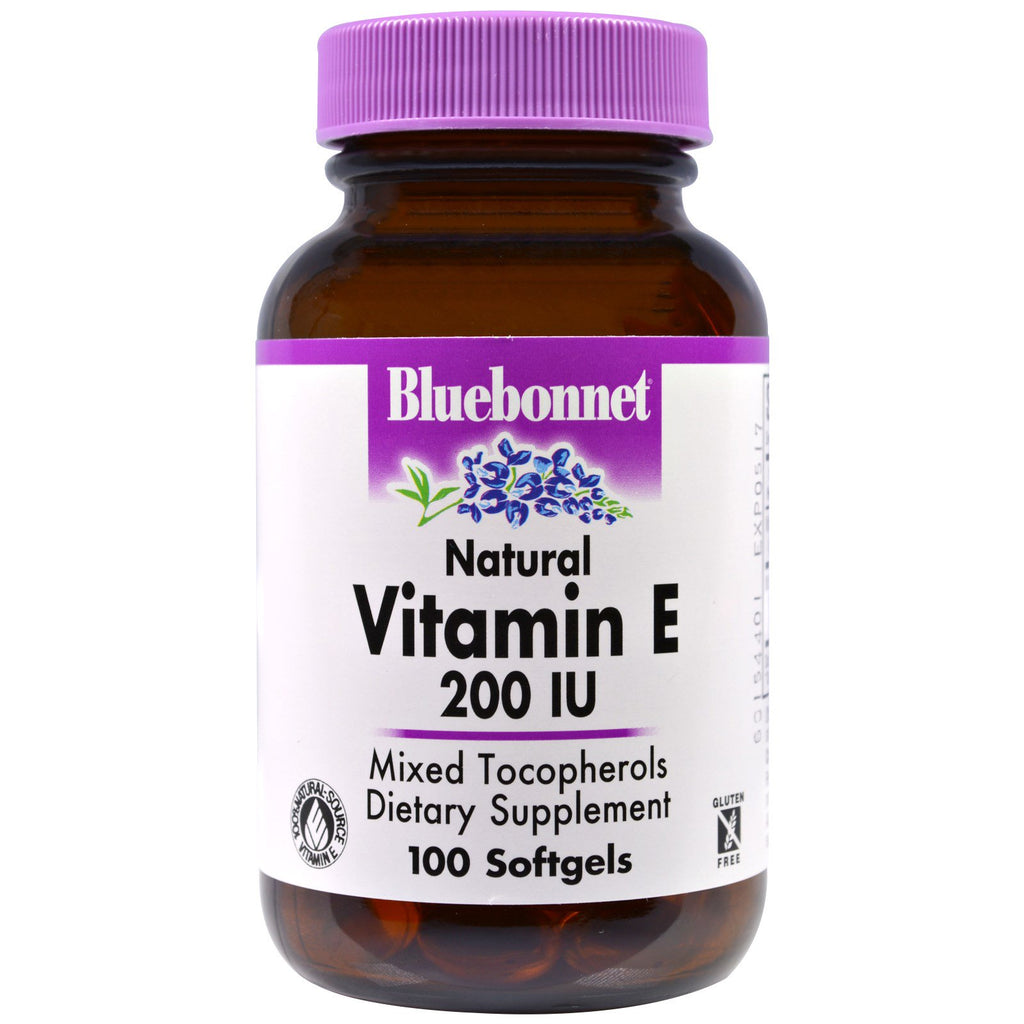 Bluebonnet ernæring, vitamin e, 200 iu, 100 softgels
