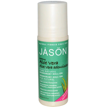 Jason Natural, Desodorante roll-on, aloe vera, 3 fl oz (89 ml)