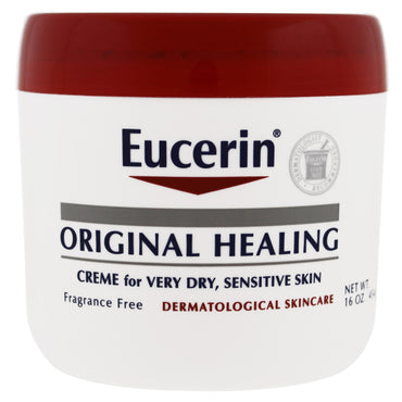 Eucerin, Original Healing, Crème pour peaux très sèches et sensibles, Sans parfum, 16 oz (454 g)