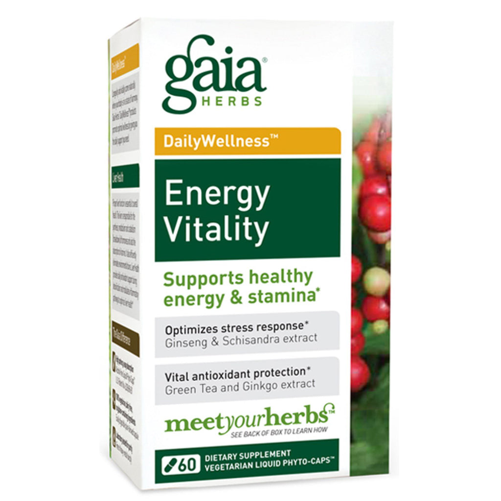 Gaia Herbs, Vitalidad energética, 60 fitocápsulas líquidas vegetarianas