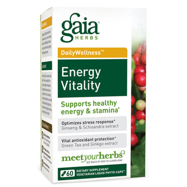 Gaia Herbs, Energy Vitality, 60 Phyto-Caps liquides végétariens