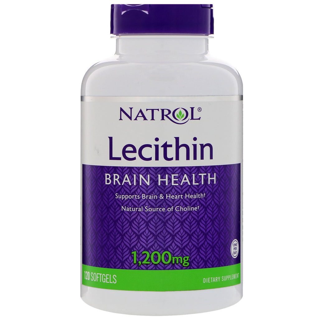 Natrol, lecitina, 1200 mg, 120 cápsulas blandas