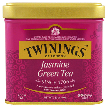 Twinings, Of London, Té a granel, Té verde jazmín, 3,53 oz (100 g)