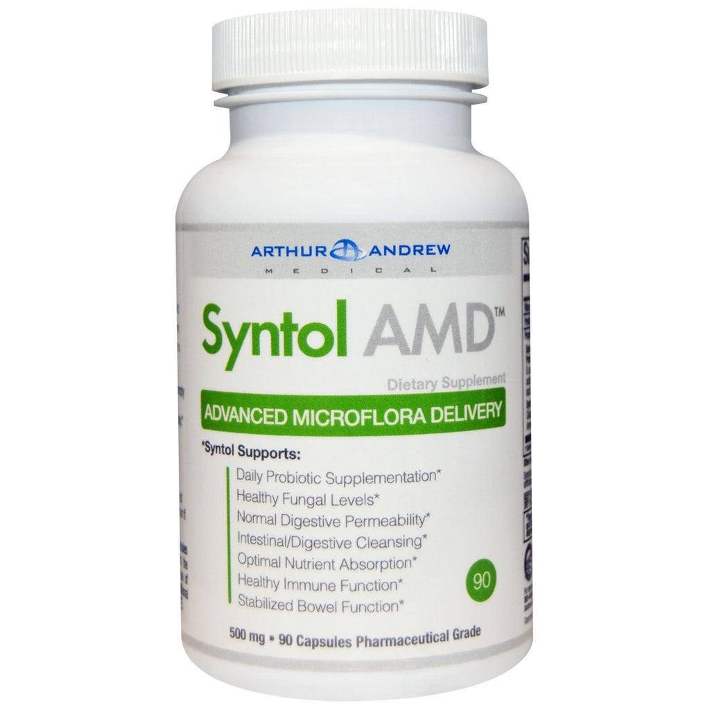 Arthur Andrew Medical, Syntol AMD、アドバンスト ミクロフローラ デリバリー、500 mg、90 カプセル
