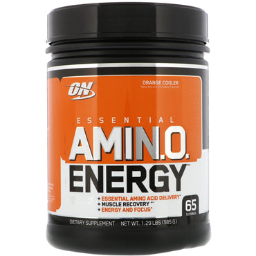 Optimal ernæring, essentiel aminoenergi, orange køler, 1,29 lbs (585 g)