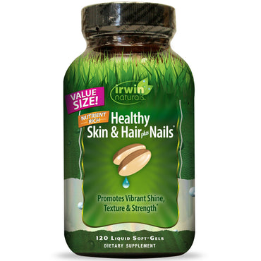 Irwin Naturals Healthy Skin &amp; Hair Plus Nails 120 gels mous liquides