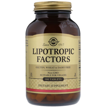 Solgar, factores lipotrópicos, 100 comprimidos.
