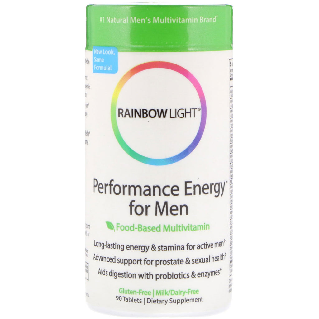 Rainbow Light, Performance Energy dla mężczyzn, multiwitamina na bazie żywności, 90 tabletek