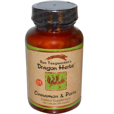 Herbes du dragon, cannelle et poria, 500 mg, 100 gélules