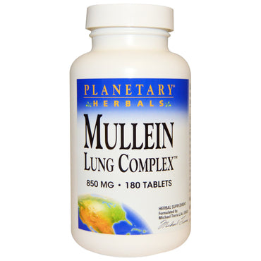 Planetary Herbals, Mullein Lung Complex, 850 mg, 180 Tablets