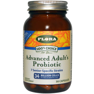 Flora, Udo's Choice, Advanced Adult's Probiotic, 30 kapsler