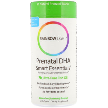 Luz arcoíris, dha prenatal, elementos esenciales inteligentes, 60 cápsulas blandas