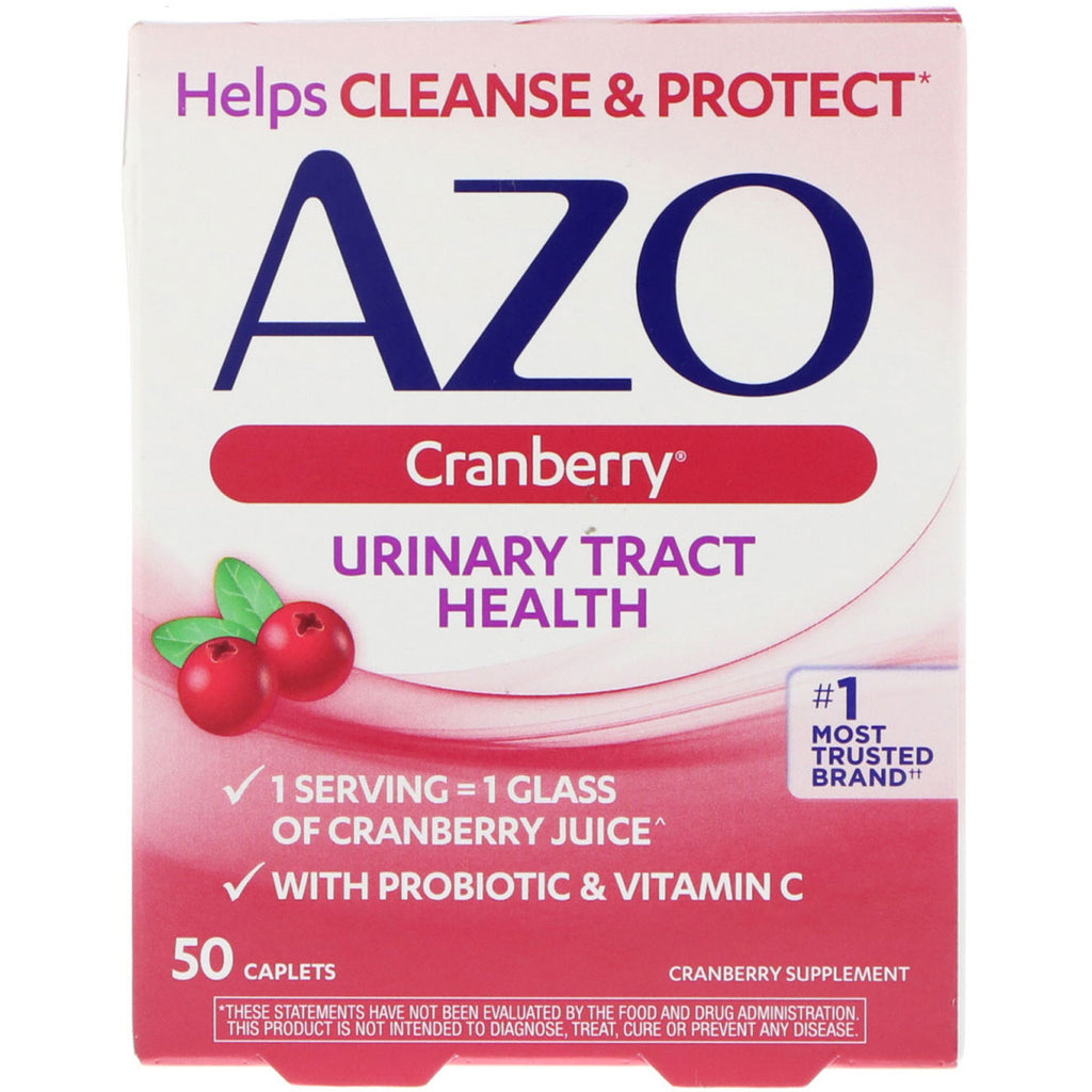 Azo, santé des voies urinaires, canneberge, 50 caplets