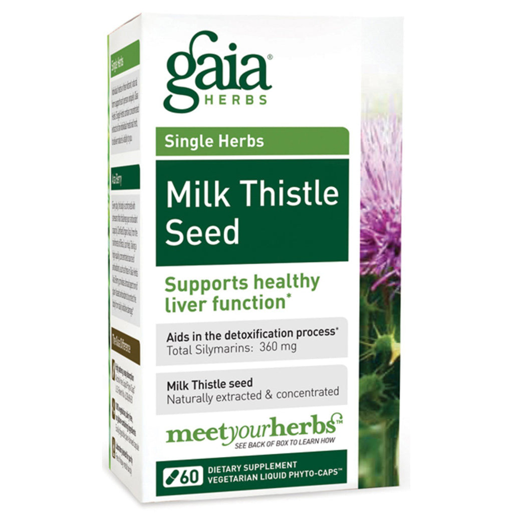 Gaia-urter, melketistelfrø, 60 vegetariske flytende fyto-kapsler