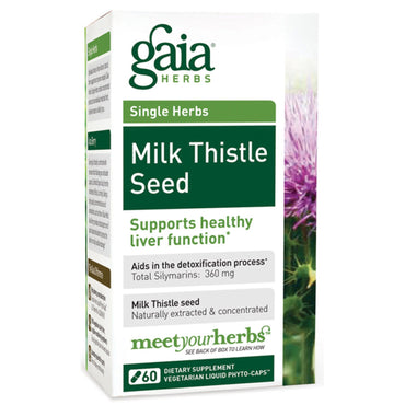 Ervas de Gaia, semente de cardo leiteiro, 60 fitocápsulas líquidas vegetarianas