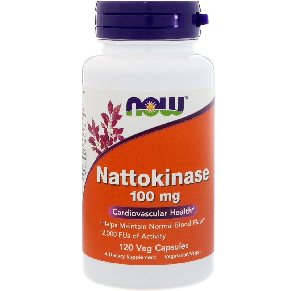 Now Foods, Nattokinase, 100 mg, 120 kapsułek warzywnych