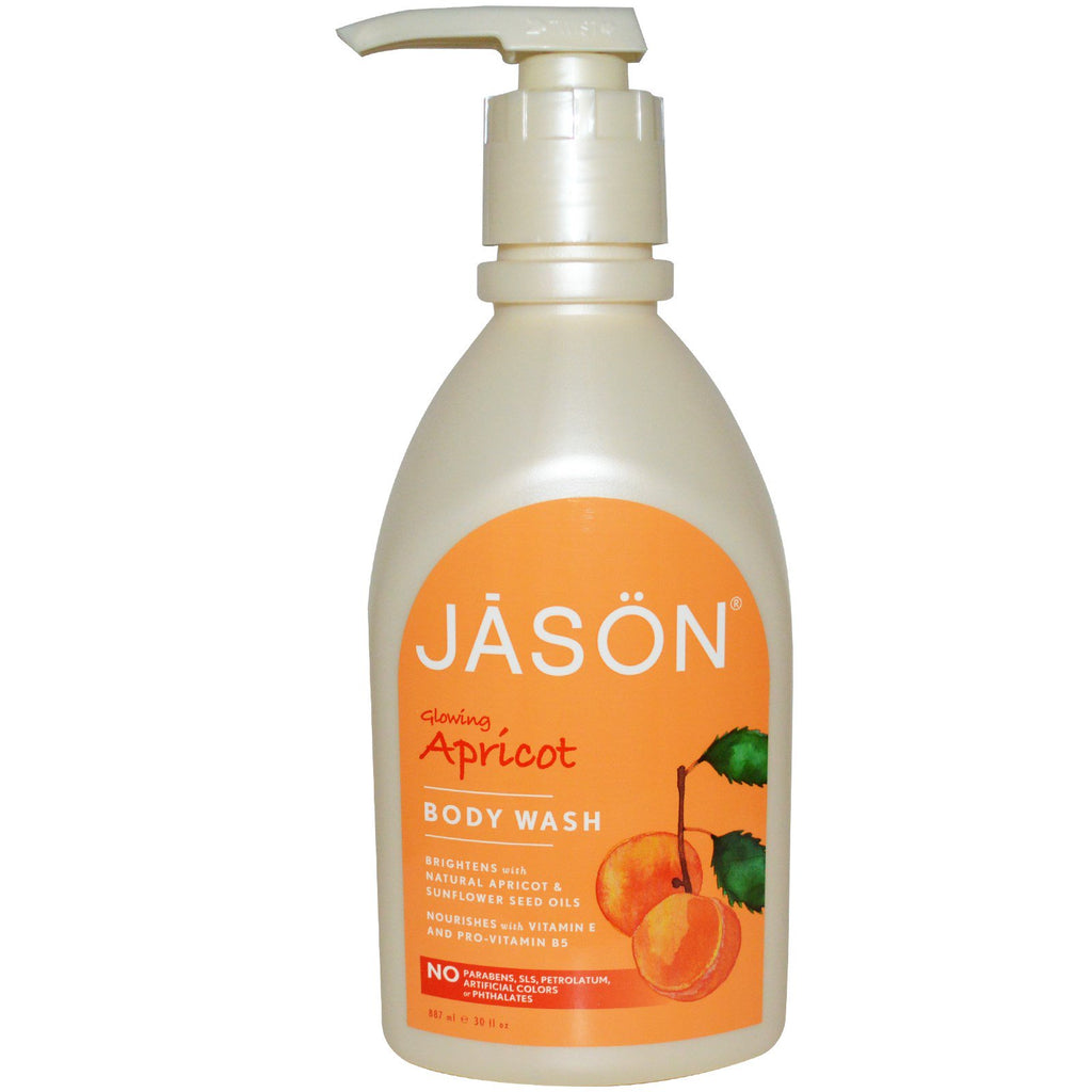 Jason Natural ครีมอาบน้ำ กลิ่นแอปริคอทเรืองแสง 30 ออนซ์ (887 มล.)