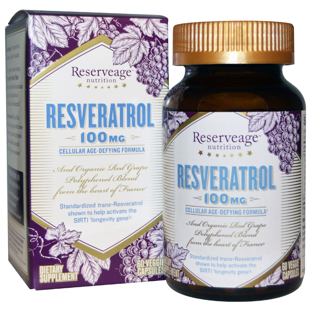ReserveAge Nutrition, Resveratrol, 100 mg, 60 cápsulas vegetales