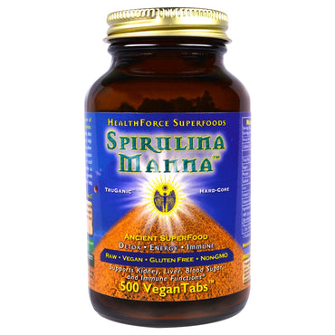 HealthForce Superfoods, Spirulina Manna, 500 VeganTabs