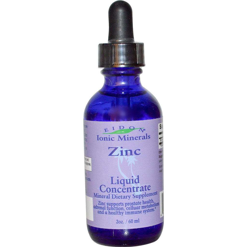Eidon Mineral Supplements, Minerales iónicos, Zinc, Concentrado líquido, 2 oz (60 ml)
