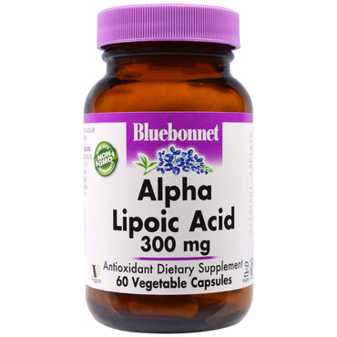 Bluebonnet Nutrition, acido alfa lipoico, 300 mg, 60 capsule vegetali