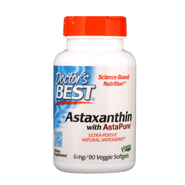 Doctor's Best, Astaxantina com AstaPure, 6 mg, 90 Cápsulas Softgel Vegetais