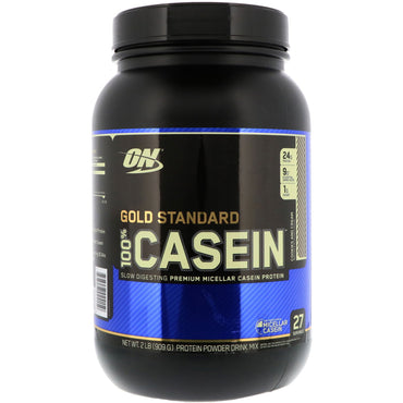 Optimum Nutrition, Gold Standard 100 % caseína, galletas y crema, 2 lbs (909 g)