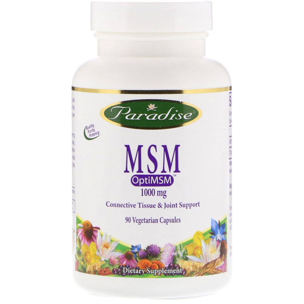 Paradise Herbs, MSM, OptiMSM, 1.000 mg, 90 capsule vegetariene