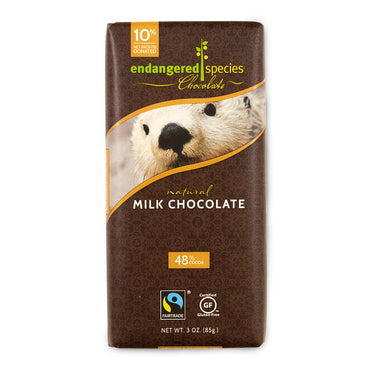 Chocolate con especies en peligro de extinción, chocolate con leche natural, 3 oz (85 g)