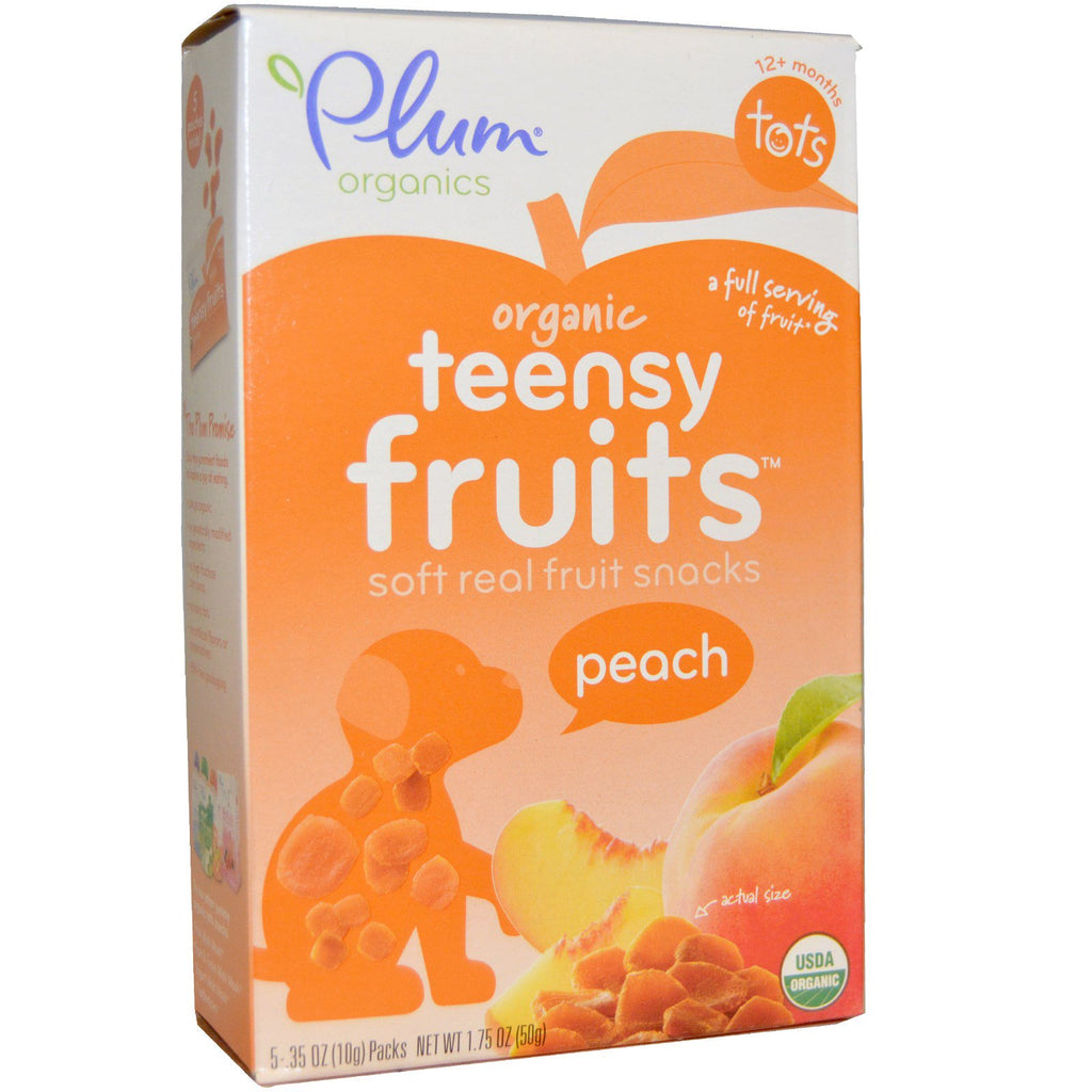 Plum s Tots Teensy Fruits Peach 12+ månader 5 förpackningar 0,35 oz (10 g) styck