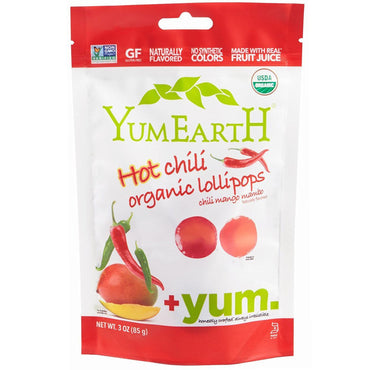 YumEarth, ホットチリポップス、チリマンゴーマンボ、3 oz (85 g)