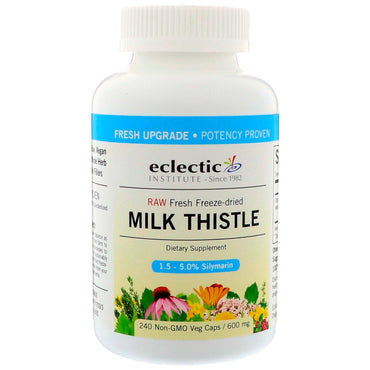 Eclectic Institute, شوك الحليب، 600 مجم، 240 كبسولة نباتية غير معدلة وراثيًا