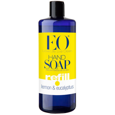 EO-produkter, håndsæbe, refill, citron og eukalyptus, 32 fl oz (946 ml)