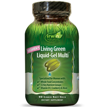 Irwin Naturals, Multi gel líquido Living Green para mujeres, 90 cápsulas blandas líquidas