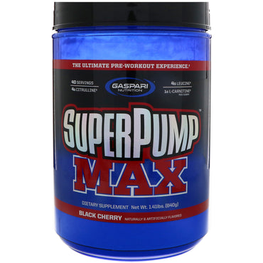 Gaspari Nutrition, SuperPump Max, The Ultimate Pre-Workout Experience, Black Cherry, 1.41 lbs (640 g)