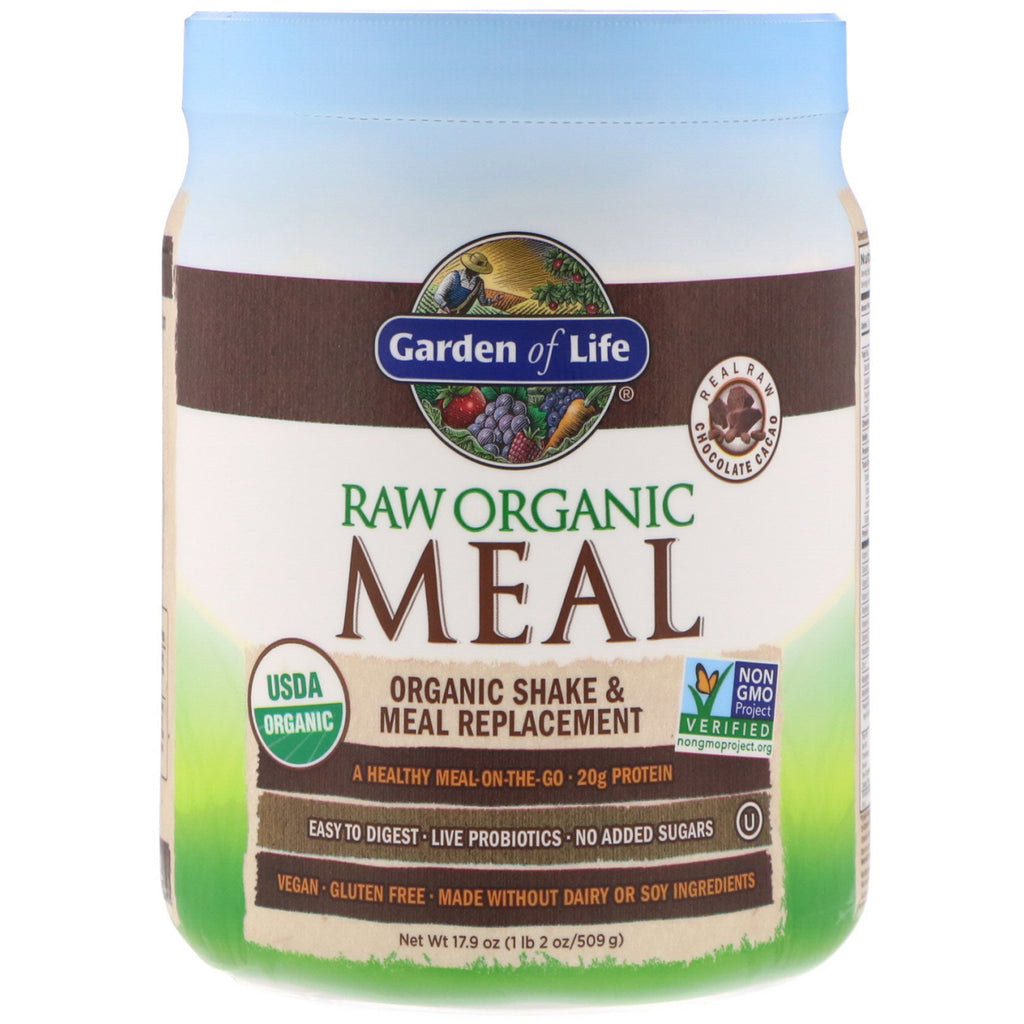 Garden of Life, RAW Meal, Shake & Meal Replacement, Chocolate Cacao, 17,9 oz (509 g)
