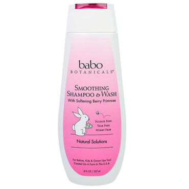 Babo Botanicals, șampon și spălat pentru netezire, primroză de fructe de pădure, 237 ml (8 fl oz)