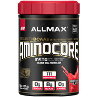 ALLMAX Nutrition, AMINOCORE, BCAA, 8G BCAAs, 100% Pure 45:30:25 Ratio, Gluten Free, Fruit Punch Blast, 2.57 lbs. (1166 g)